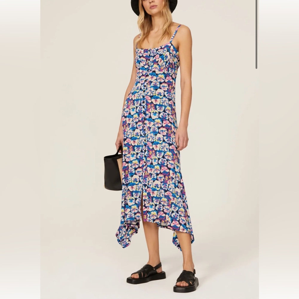 Paco Rabanne Blue Moon Pansy Midi Dress